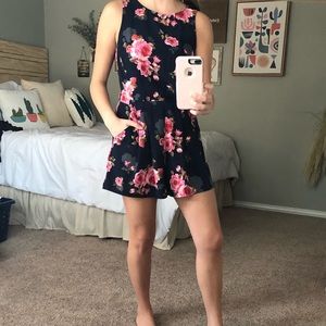 Navy floral romper!